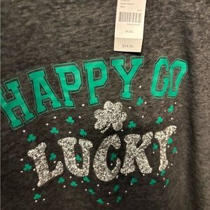 Lane Bryant Gray and green Happy Go Lucky  sweatshirt